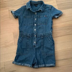 Tommy Hilfiger Kids Blue Denim Romper